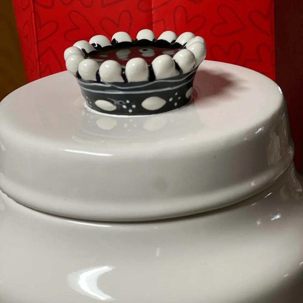 Rae Dunn White 'Good Dog' Treat Jar with Crown Lid
